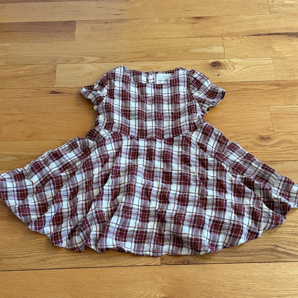 Vignette Plaid Short Sleeve Dress